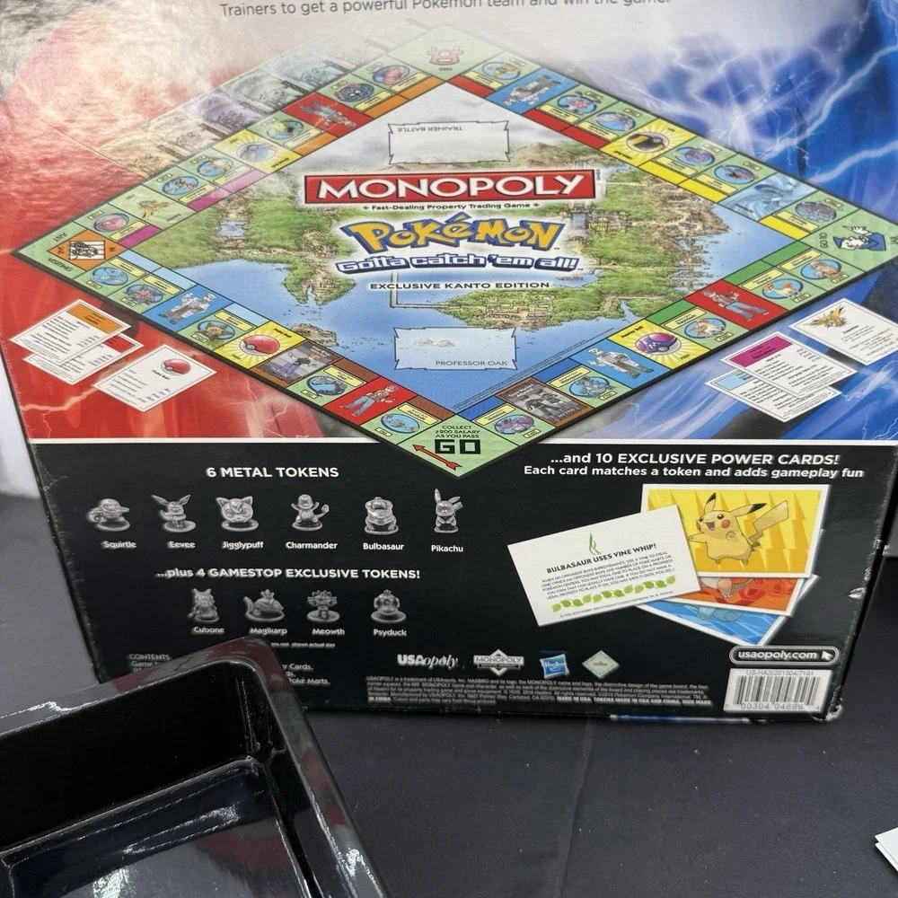 Pokemon Monopoly Exclusive Kanto Edition Board Game 2015 Black Box Missing 3